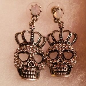 Rare Betsy Johnson skull earrings